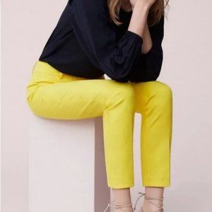 LOFT 2P Marisa Cropped Ankle Length Bright Yellow Pants